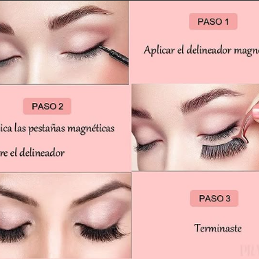 Pestañas Magnéticas Adhesivas 3 en 1